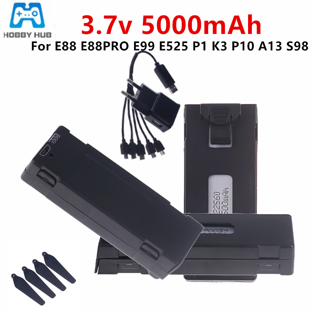 Drone Rc E88 Pro - 3.7V E88 5000mAh Rechargeable Li-ion Battery