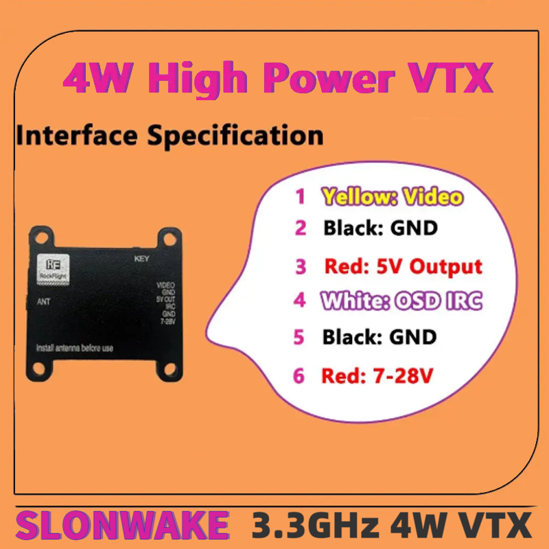 SLONWAKE FPV 3.3G 16CH 4000mW  - đánh giá và giá Receiver Rc Drone