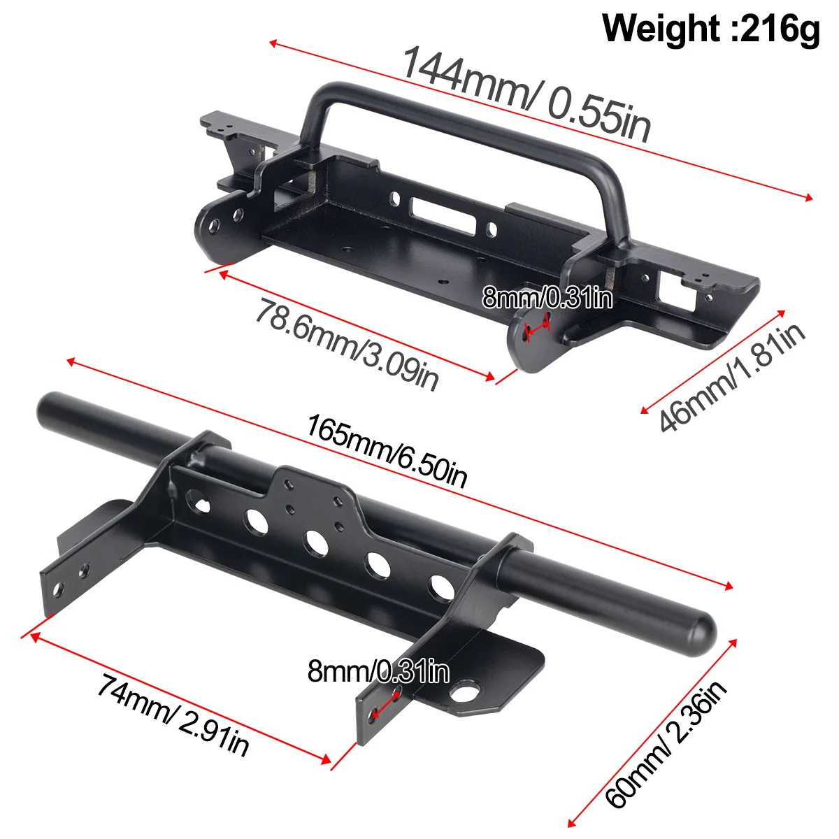 Metal Front Bumper for VP VS4- - đánh giá và giá Rc Rock Crawler