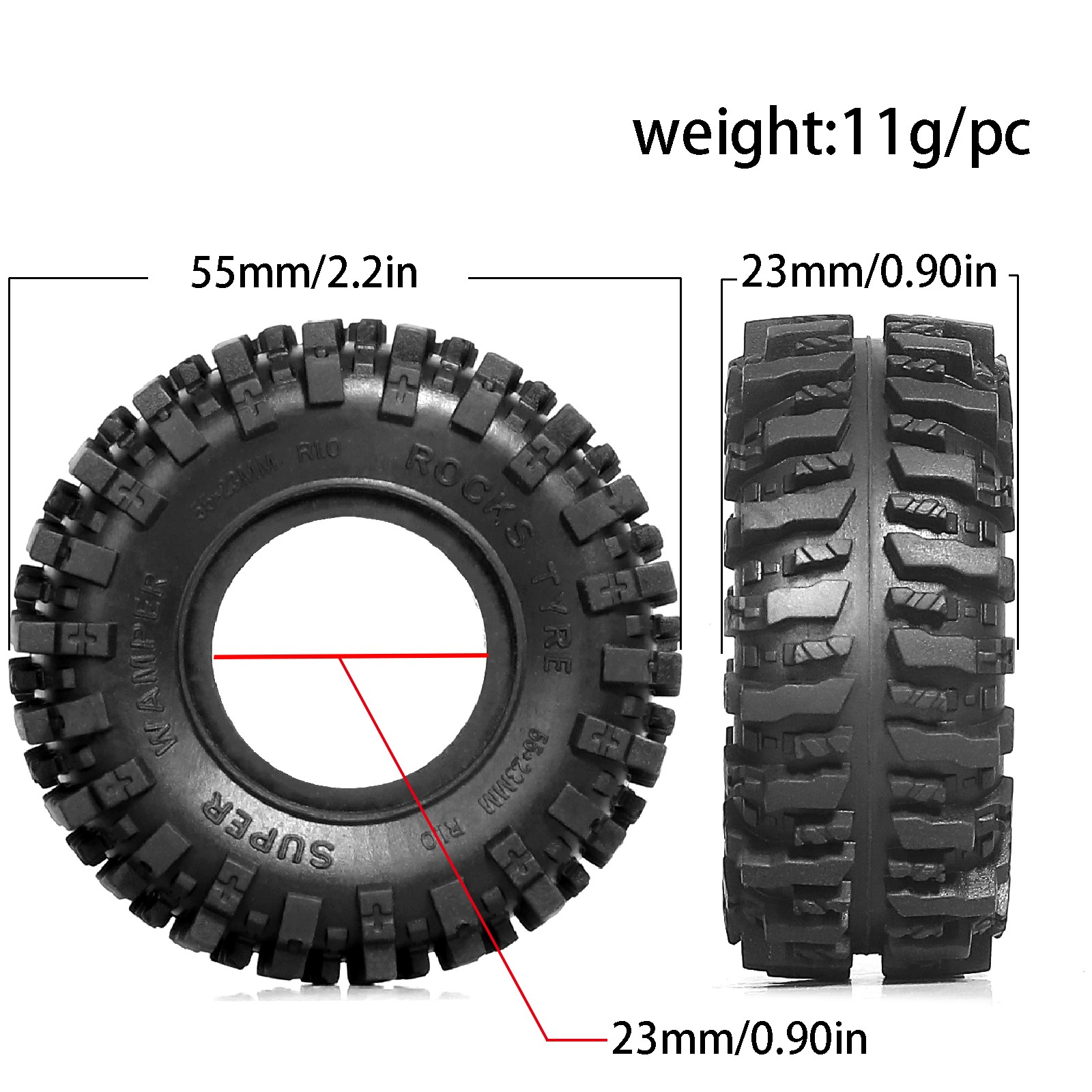 1.0 RC Crawler Tires 1/24 1/18 - đánh giá và giá Rc Rock Crawler